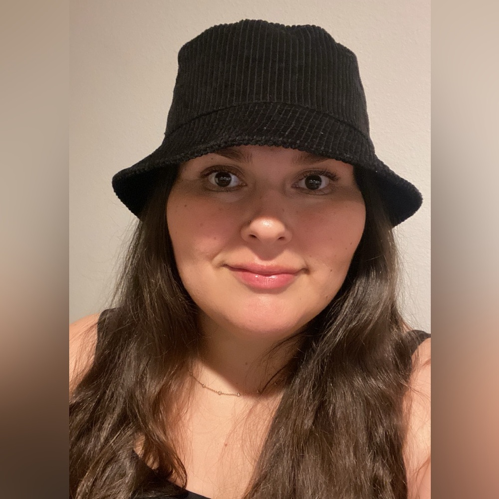 Jessica Simpson Black Corduroy Bucket Hat